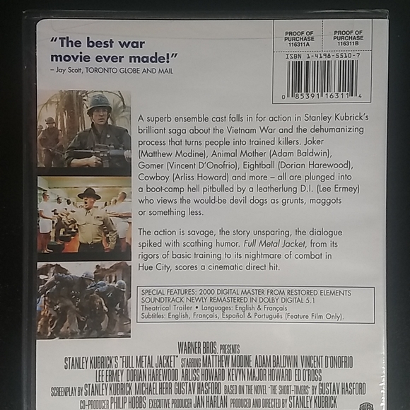 Factory Sealed Full Metal Jacket DVD Digitally Restored/Remastered edition - Picture 3 of 7